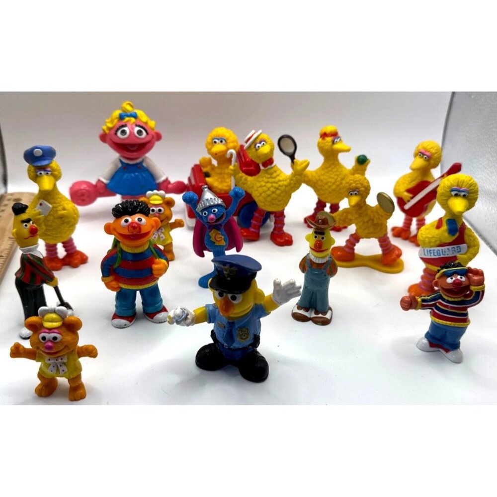 Sesame Street Workshop Toy Figure Lot Of 15 cake toppers or Toy figures Big Bird